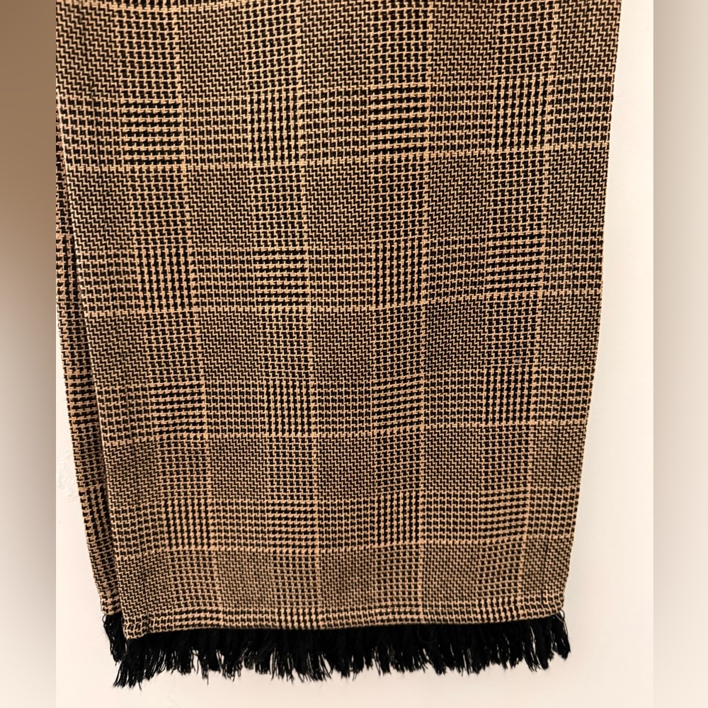 Louis Feraud Brown Plaid Pencil Skirt - Picture 2 of 3